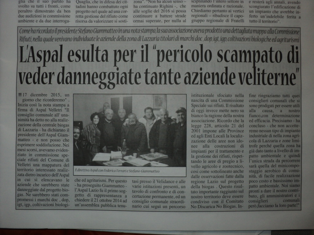 Dicembre - L''Aspal esulta per il pericolo scampato