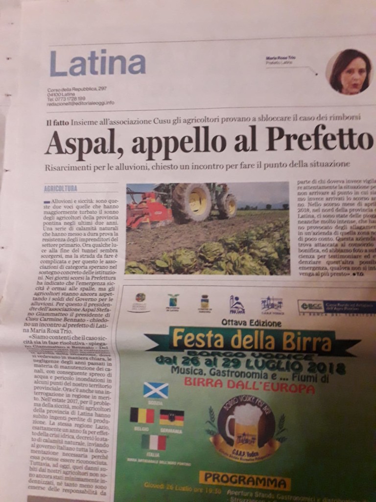 Giugno - Aspal, l'appello del Prefetto