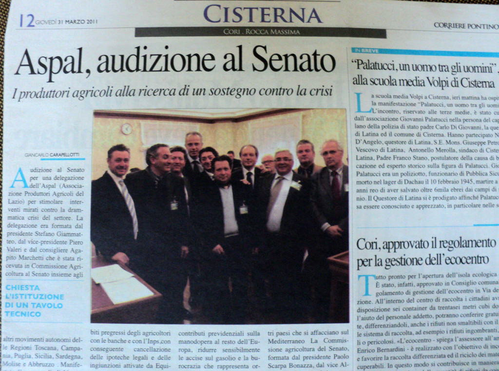 31 marzo 2011 - Aspal, audizione al Senato