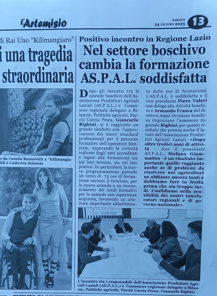 24 giugno 2023 - Nel settore boschivo cambia la formazione. AS.P.A.L. soddisfatta