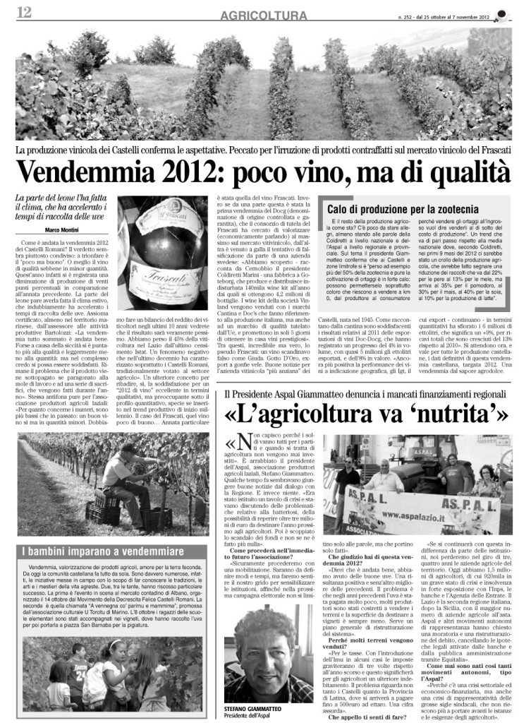 Dal 25 ottobre al 7 novembre - L'agricoltura va nutrita